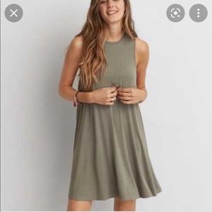 American Eagle Soft & Sexy Women's Green Cut Out Dress XS Tank Sleeveless